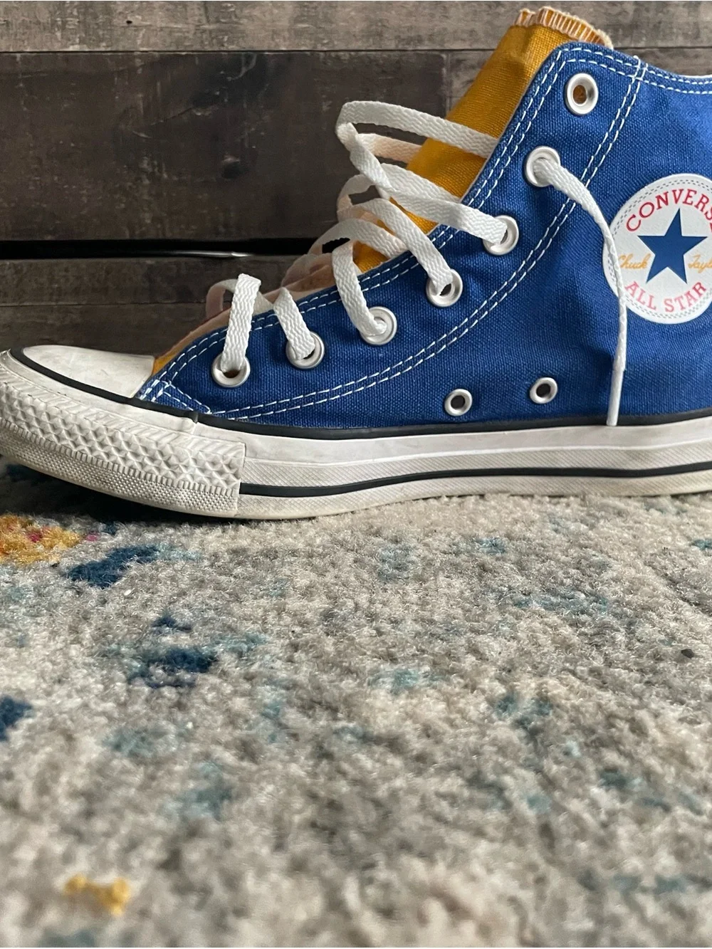 Converse  Colorblock High Top Sneakers - Yellow, Blue & Pink